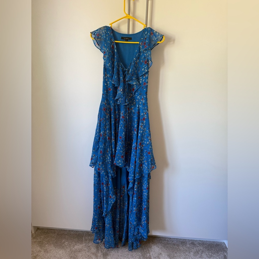 Olivaceous Floral Blue Maxi Dress, size M